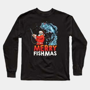 Merry Fishmas – XMAS Santa Christmas gift Long Sleeve T-Shirt